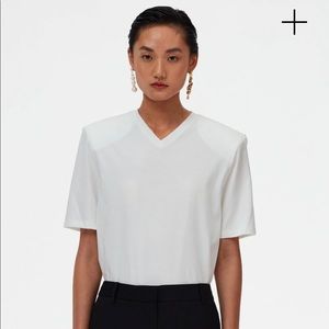 Tibi Removable Shoulder Pad T-Shirt